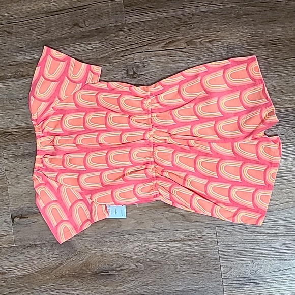 OKIE DOKIE TODDLER GIRLS PINK & ORANGE ROMPER SHORTS SIZE 4T - Picture 6 of 6